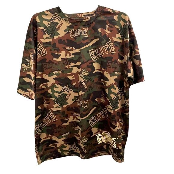MMA Elite Camo AOP Short Sleeve Lightweight Shirt Active Performance Mens Medium - Picture 1 of 3